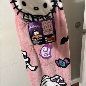 Hello Kitty Pink Halloween Plush Throw Blanket